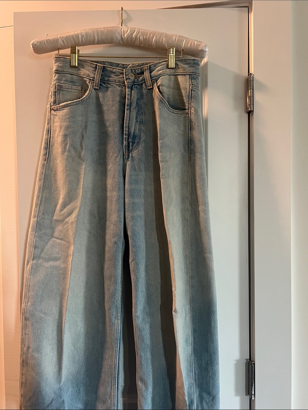 Zara Light-Blue High-Rise Wide Leg Jeans